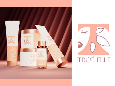 Troe Elle Beauty Brand Design: Logo and 3D Visualization 3d beauty branding design graphic design illustration logo vector