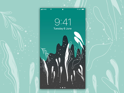 seasons change - UI wallpaper apple background design digital drawing green home illustration illustrator ios iphone leaf lock screen sketch ui vector