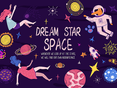 Dream Star childrens illustration design vector 插图