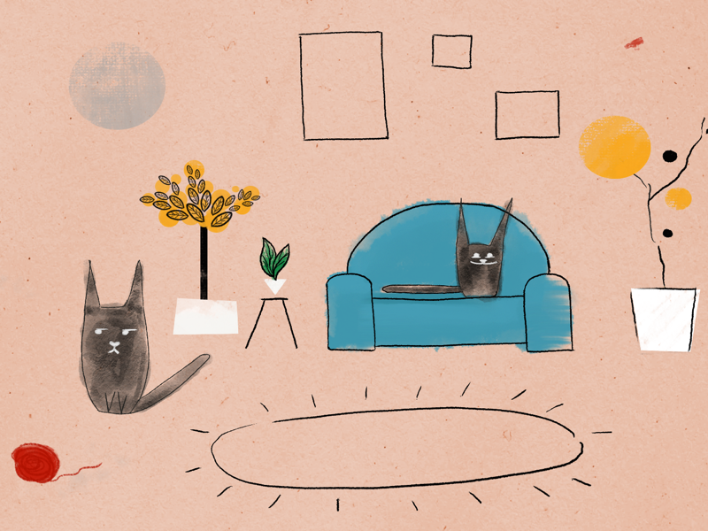 A cat palace digital drawing cats photoshop minimalism illustration