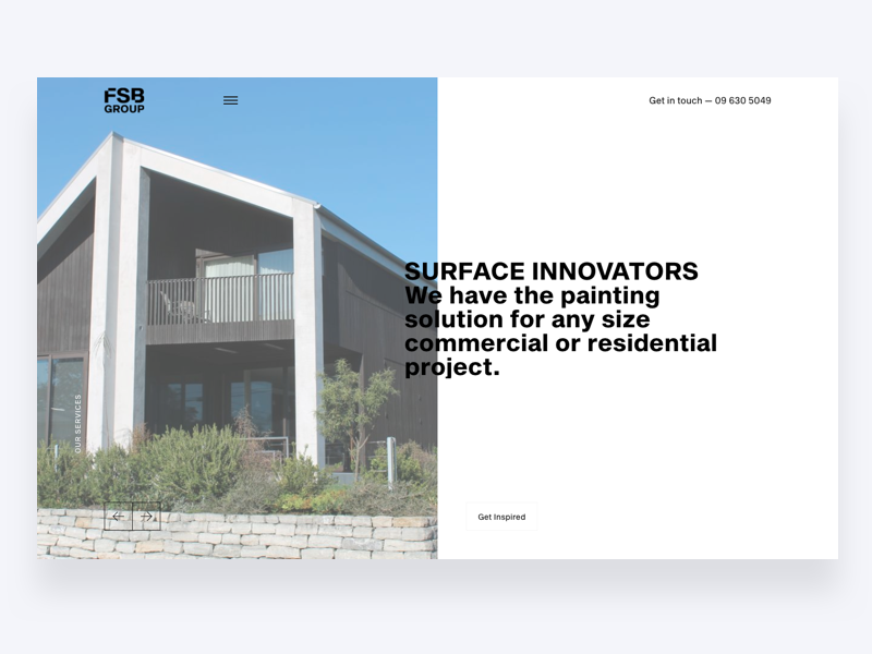 FSB Homepage banner slider banner residential house home real-estate property builder construction painters website