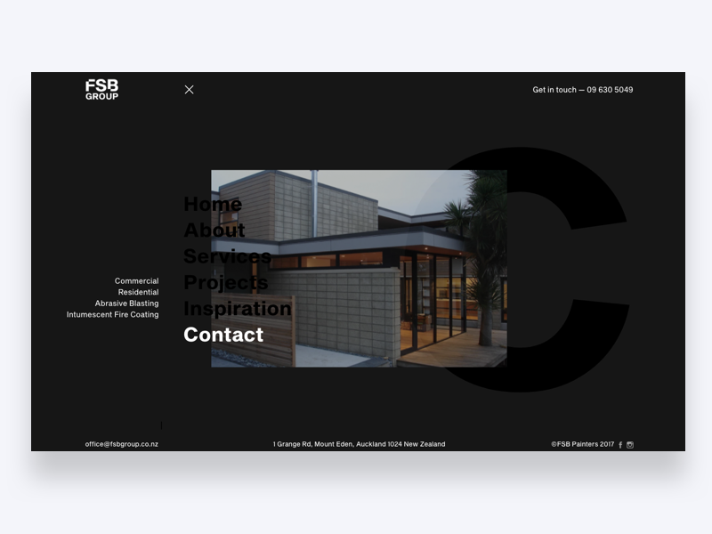 FSB menu screen slider banner residential house home real-estate property builder menu construction painters website