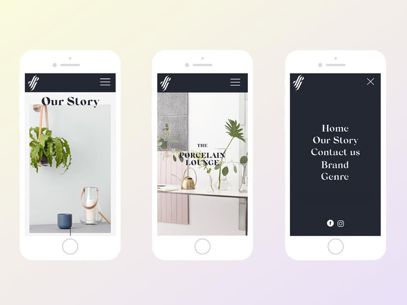 Furniture store mobile architecture minimal style design interior furniture ios ui mobile website
