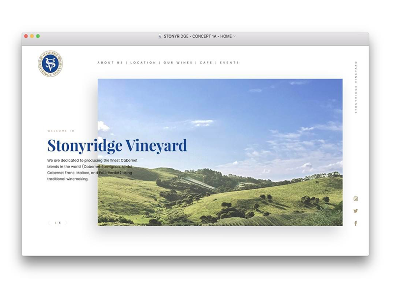 Vineyard Homepage Banner ui wine winery vineyard slider banner homepage