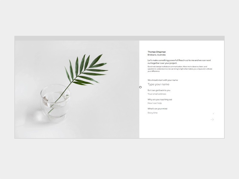 Inquiries design flat minimal photographer photography portfolio responsive typography ui web website