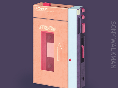 NOSTALGIA SERIES~SONYWALKMAN design flat illustration minimal vector