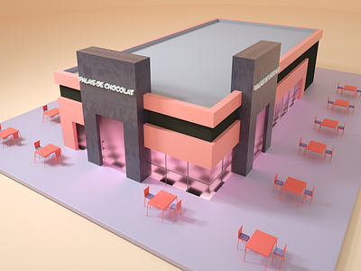 Palais De Chocolat pt.1 3d 3d art 3d artist architecture c4d c4dart cinema 4d cinema 4d art cinema4d design digital art digital illustration illustration minimal octanerender