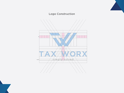 Tax Worx Logo Construction brand branding concept designer identity logo ramy sketch stationary