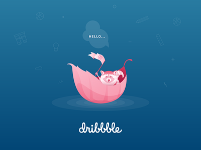 Hello Dribbble design illustration vector