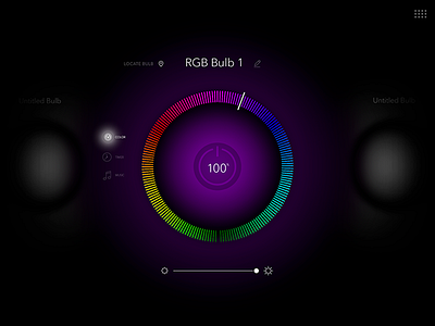 Smart Lighting Color Control app bluetooth branding bulb design ios ui ux vector