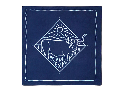 Texas Longhorn 100dayproject apparel bandana bluebonnets branding design handdrawn identity illustration longhorn monoline texas