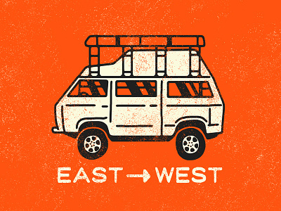 EAST to WEST branding california design identity illustration monoline west coast westfalia