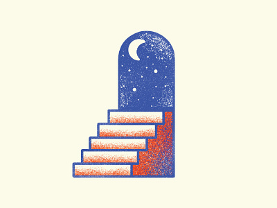 Stairway Galaxy branding design galaxy gradient identity illustration monoline procreate stairs stars texture