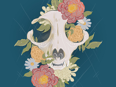 Animal Skull affinity affinity designer affinitydesigner animal skull flowers symmetry vector vector illustration