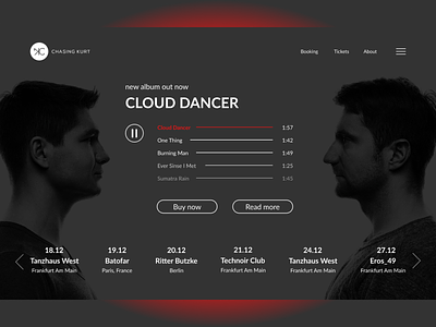 Concept for house-music duet Chasing Kurt design figmadesign ui ux web