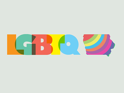 LGBTQ IA block font gay pride iowa lgbtq logo multiply overlap pride rainbow spectrum