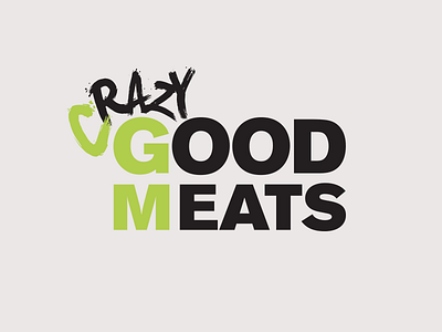 Crazy Good Meats branding crazy good logo meat paintbrush sans serif