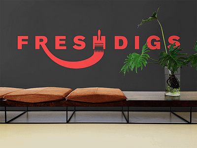 Fresh Digs branding brush concept digs fresh fresh digs logo mockup office paint red