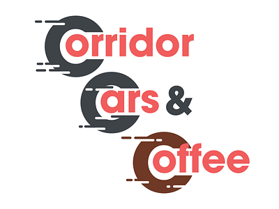 Corridor Cars & Coffee branding cars cars and coffee coffee concept corridor fast logo wheel