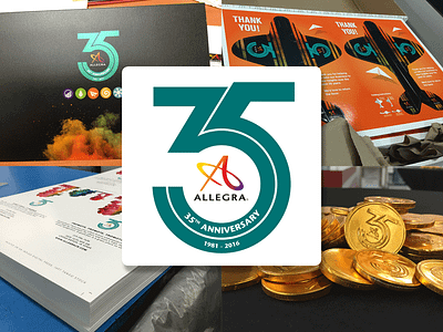 Allegra 35 Open House allegra branding chocolate coin collateral open house paper airplane print