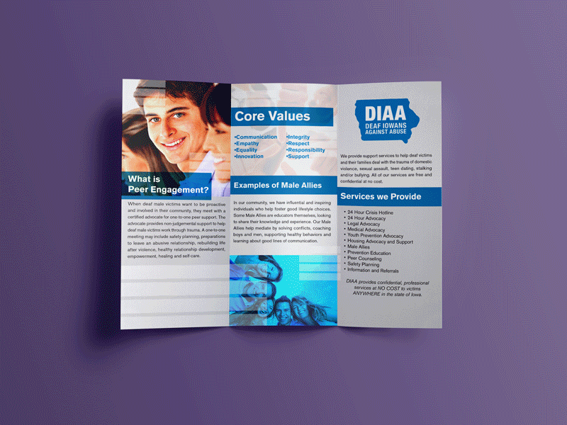 Diaa Brochure Slide branding brochure core values non profit slideshow tri fold