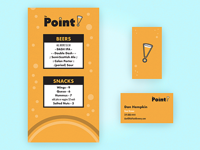 Menu and Business Card beer branding brewery business card collateral menu the point
