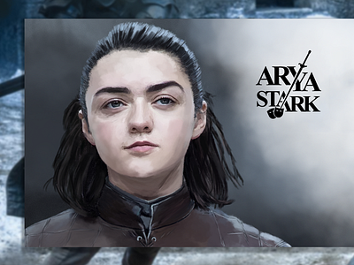 Arya Stark digital art game of thrones got logo painting