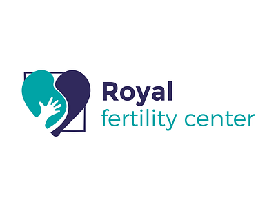 Royal Fertility Center Logo babies branding doctors fertility health heart logo medical newborns parents pregnant