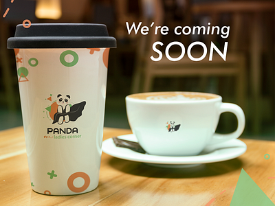 Panda Coming Soon branding cafe coffee shop coming soon ladies logo panda