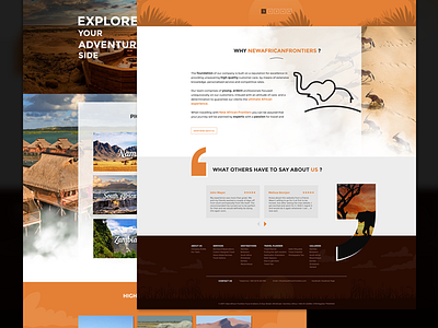 Africa Tours home page africa footer home page testimonials tours travel trips ui ux web design website