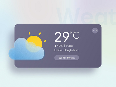 Weather Widget || weather forecast card design for app