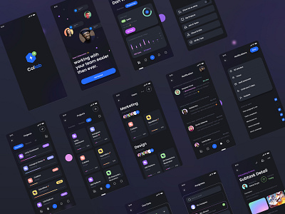 Collab UI Screen || App ui for remote collaborative work best blue collaboration dark theme dashboard meeting meeting app mobile mobile ui popular top ui ui ux ui design uidesign uiux user experience user interface userinterface ux
