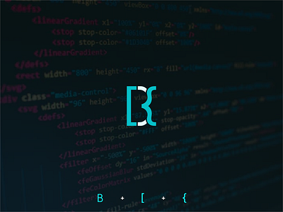 B blue consulting design development logo simple software technology