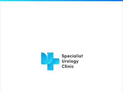 Urology Clinic logo blue clinic cross design doctor logo medical plus simple u u letter urology