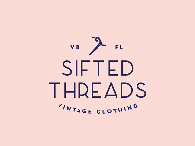 Sifted Thread Logo branding clothing logo midcentury needlework thread
