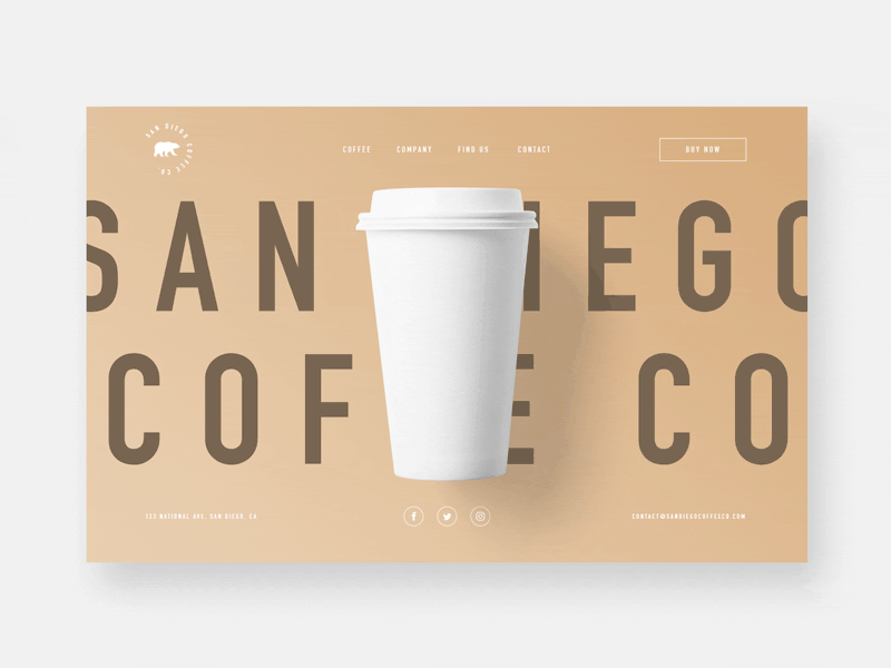 San Diego Coffee - Website clean coffee minimal simple ui ux website
