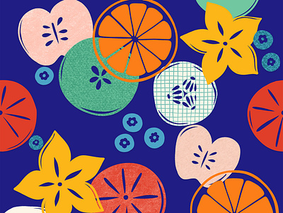 Summer Picnic Pattern apple citrus food food illustration fruit illustration digital ipadpro orange paper papercraft papercut pattern picnic procreate seamlesspattern summer surface pattern