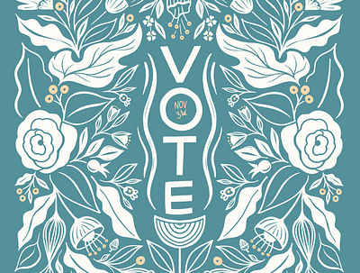 Vote November 3rd election florals illustration illustration digital ipad art lettering pattern procreate symmetry vote
