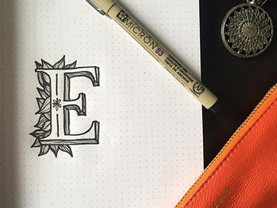 E hand lettering illustration lettering typography