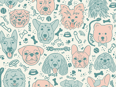 Dog Pattern dog illustration ipadpro lettering pattern pattern art