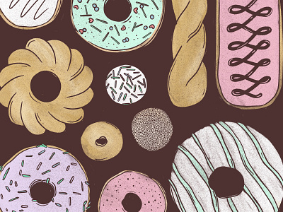 National Donut Day donut doughnut food illustration illustration ipad pastry pattern procreate sprinkles texture