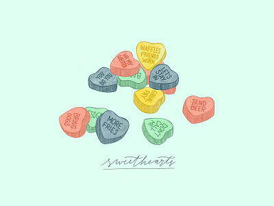 Real Sweethearts be mine candy digital illustration illustration ipad art procreate sweethearts valentines day vday
