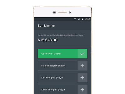 Upload Step - Melpin Payment App android blue green loading material minimal payment step success ui upload ux