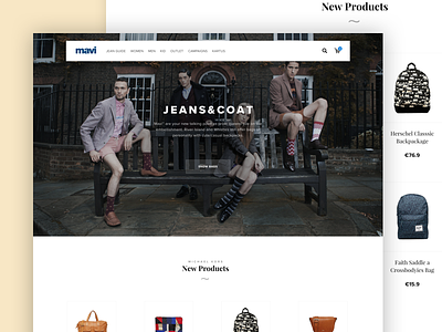 Mavi E-commerce commerce e commerce homepage jeans mavi minimal product typography ui
