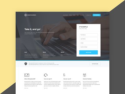 Moneycard24 basic experience fast fintech form login minimal signup simple user ux web