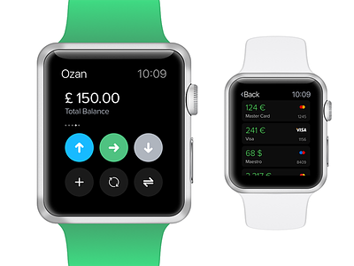 Apple Watch Payment app finance fintech payment ui ux watch