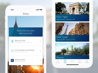 Mobile Travel Booking and Itinerary App android app booking design ios itinerary mobile travel trips ui