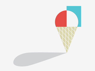 Icecream Cone icecream red shadow turquoise