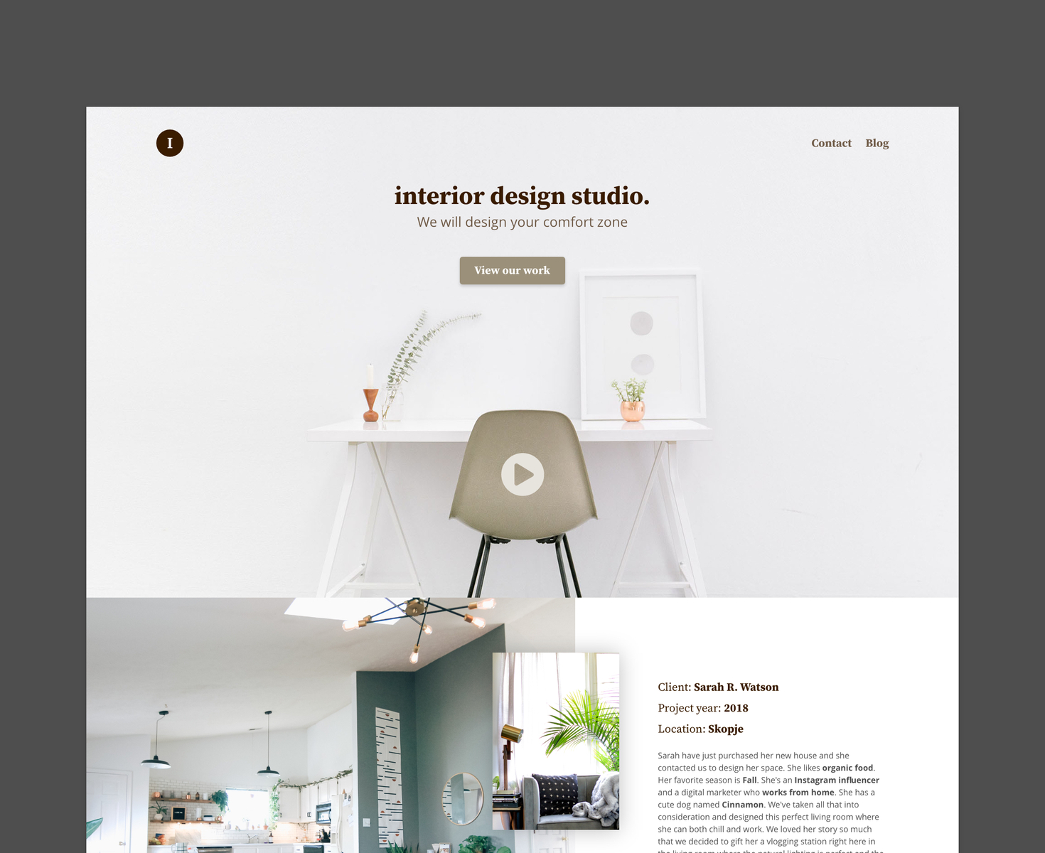 Interior Design Landing Page by Lazar Nikolov on Dribbble