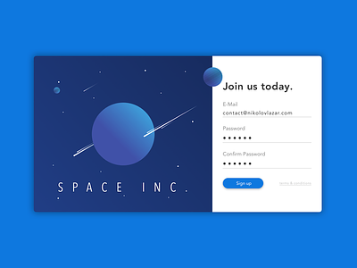 Daily UI #001 - Sign Up dailyui form planet sign up space ui